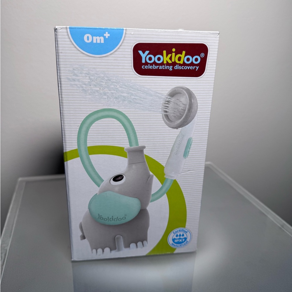 Elephant Baby Shower Toy - Gray and Green